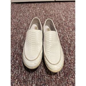 Donald Pliner Marceline mock-croc white loafers size 9